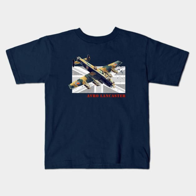 British RAF Avro Lancaster Bomber WW2 Aircraft Kids T-Shirt by Jose Luiz Filho